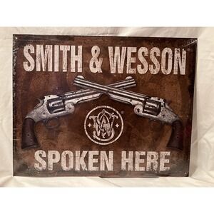 Smith & Wesson‎ Spoken Here Metal Wall Sign